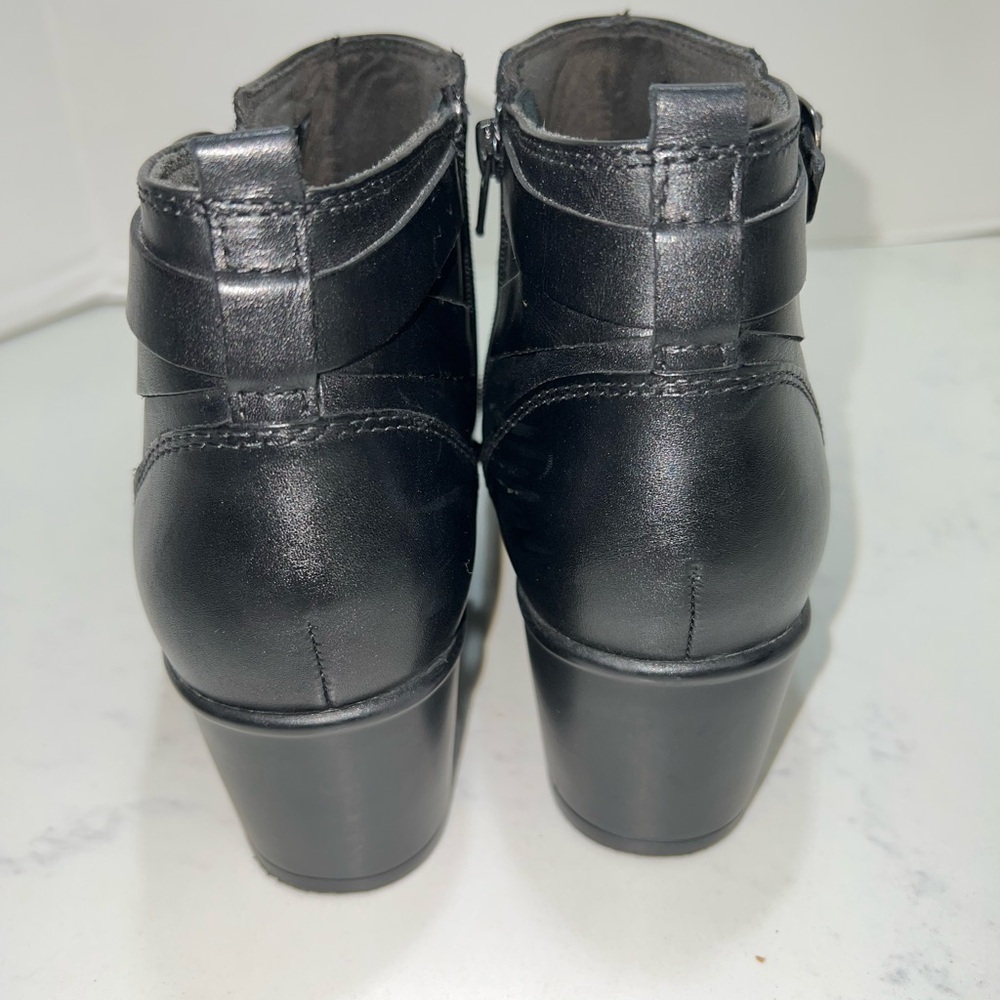Clarks Black Ankle Booties with Buckle - Picture 9 of 11